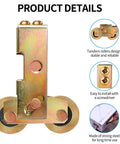 Sliding Patio Door Tandem Roller Assembly Replacement Rollers 1-1/4 Inch Steel Ball Bearing Wheels For Sliding Glass Doors Screen Doors Gates And Windows 2 Pack Galvanized Steel Corrosion Resistant 5/16 Inch Wheel Width shown in close-up with steel construction and easy installation features.