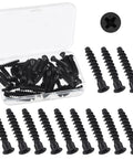 50Pcs M7 X 40mm Black Zinc Plated Confirmat Screws Set With Phillips Drive Countersunk Self-Tapping Furniture Connectors in a box.