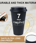 Heavy Duty 16 Oz Disposable Coffee Cups With Lids Sleeves And Straws 100 Pack featuring durable thick material and 7-day leak-proof design