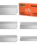 Straight Shooter 18 Gauge Brad Nails Assorted 1300 Count Galvanized Steel packaging with assorted nails in various sizes.
