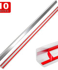 Heavy Duty T304 Stainless Steel Wall Corner Guards, 2 X 2 Inch 48 Inch Long, 10 Pack, sleek metal finish with red accents.