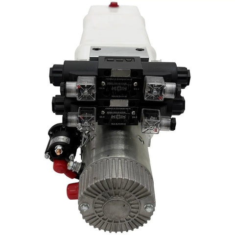Front view of 24V Hydraulic Power Unit With Dual Valve Pump And 12.68 Quart Tank For Car Tailboards And Lifting Platforms 2200W High Output