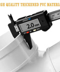 Measuring 2.0mm thickness of Top Shelf 2 Pack Chicken Feeder Set With Smart No Waste Gravity Design durable white PVC material.
