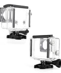 Waterproof Dive Housing For GoPro Hero 3 3 Plus And 4 Cameras With BacPac Screen And Battery, 40M underwater case, dual backdoors
