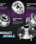 Product details of Front Wheel Bearing Hub Assembly With ABS For 2000 To 2011 Ford Focus 4 Lug Replacement Pair