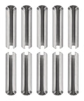 10 pieces of 5mm x 35mm Slotted Spring Pin Set, 20 Pack, 304 Stainless Steel Dowel Roll Pin displayed in a row
