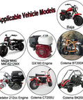 Applicable vehicle models for 26mm Performance Carburetor Kit for Mikuni Predator 212cc GX160 GX200 CT200U KT196 mini bikes.