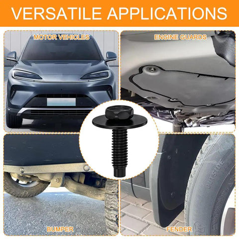 All In One M6 U Clip Automotive Kit With Speed Nuts And Screw Clips For Engine Splash Shield And Fender Liner Car Accessories Heavy Duty Carbon Steel Hardware, M6 screw