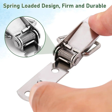 Close-up of Stainless Steel Spring Loaded Toggle Latch from the Heavy Duty Four Pack Set for Cabinets and Enclosures