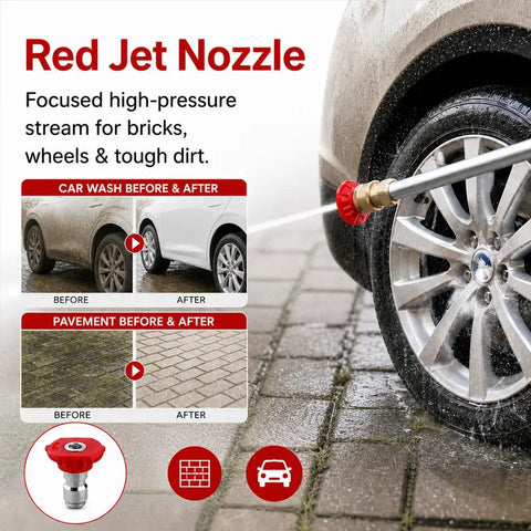 Power Washer Wand With Jet Nozzle For Garden Hose With Three High Pressure Nozzles And Quick Connectors cleaning car wheel
