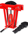 VEVOR 12 Ton Hydraulic Pipe Bender Manual Copper Tube Bending Machine with six dies and hydraulic jack for metal shaping.