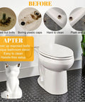 Set Of 2 Ceramic Cat Style Toilet Bolt Caps White Seat Screw Covers Heavy Duty Bathroom Hardware No Sweat Install Cute Decorative Anchor Caps For A Slick And Super Cozy Home Makeover before photo showing rusty toilet bolts and plain caps.