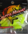 Crappie Magnet 15Pc Zoe's Glow Soft Plastic Lures Set For Freshwater Fishing in packaging with 15 glow color baits.