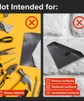 Self-Stick Magnetic Sheets Pack Of 10 not suitable for heavy, porous, or textured surfaces, tools displayed alongside sheets