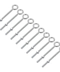 M6x90mm Eye Hooks Screws Kit 10 Pcs Carbon Steel Hanger Eyelets With Hex Nuts For Metal And Wood Hooks 14mm Eye Internal Diameter 89mm Thread Length White Zinc Plated Heavy Duty Gear Set, 10 pieces