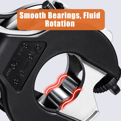 Close-up of 2 In 1 Ratcheting Pipe Cutter For Tight Spaces showing smooth bearings and measurement markings for 8-29mm pipes.
