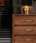 Dresser with 4 Pack Antique Zinc Alloy Cabinet Pulls With 3 Inch Hole Centers Brass Finish ideal for upgrading furniture