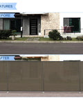 Before and after of 6x24 Foot Outdoor Privacy Fence Panel Kit Freestanding Backyard Privacy Screen for pools, patios, and dogs
