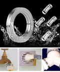 Front view of 304 stainless steel hose clamp assortment: cut-to-fit 12 ft metal strap with 10 worm-drive clamps
