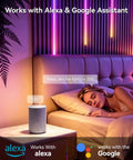 Galental RGB+IC Slat Wall Lights, Led Recessed Lighting, DIY Lights, 6 Pack illuminating a bedroom with a sleeping woman.