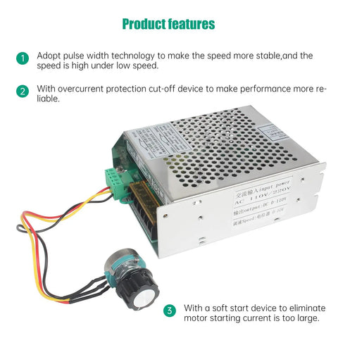 800W Mach3 CNC Spindle Motor Speed Controller And Power Supply shown with protective casing and wiring features