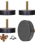 Heavy Duty Rubber Leveling Feet With Legit M8 Metric Threads Adjustable Furniture Glides To Kill Wobbly Tables, four pack with gold screws.