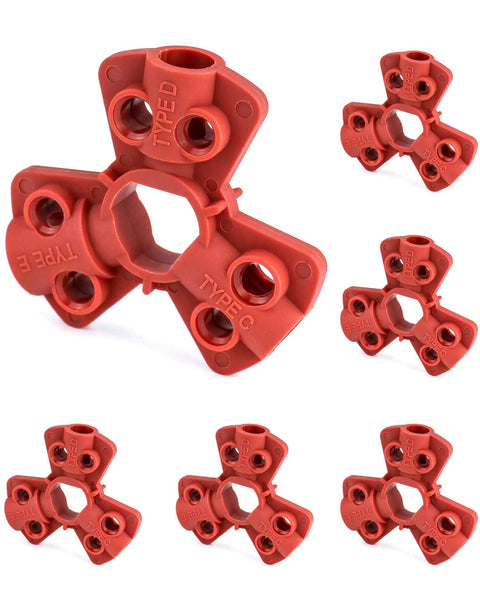 Pneumatic Quick-Disconnect Lockout Kit Pack Of 6 Fits 1/4 In 3/8 In And 1/2 In Male Connectors with rugged red nylon construction