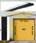 Built Tough Garage Door Brush Seal Kit Fits 12X10 Ft Doors Dense One Inch Bristles, top and side seal detail on garage door.