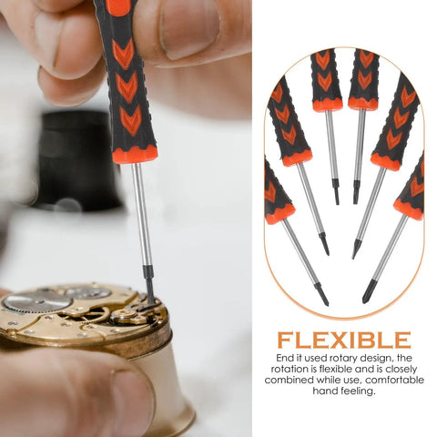 FOMIYES Premium 6-In-1 Precision Screwdriver Set Made From Chrome Vanadium Steel With Comfortable Ergonomic Handles Perfect For Watch Fixes And Micro Electronics Repair On The Go, flexible bits for watch repair