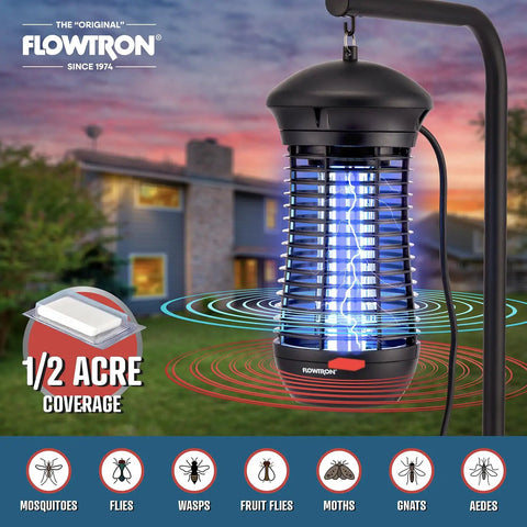Outdoor Bug Zapper With 4000 Volt Electric Insect Killer For Half Acre Coverage Non Clogging Shock Grid for patio