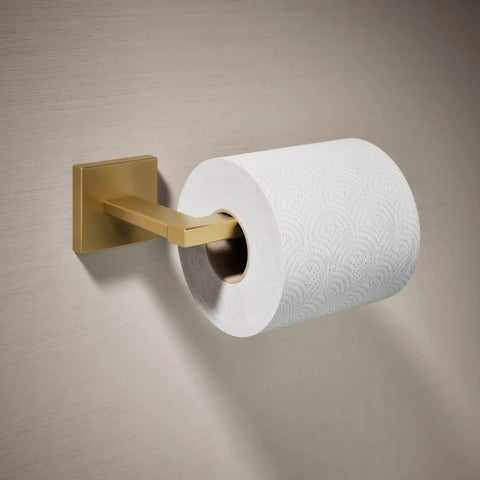 Square Toilet Paper Holder Wall Mount For Modern Bathrooms Durable Chrome Finish Easy Install Keeps Rolls Handy Sleek Bath Accessory