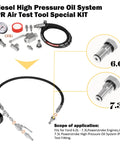 Ford 6.0L 7.3L Powerstroke Diesel High Pressure Oil System IPR Air Test Tool Kit with leak detection fittings layout