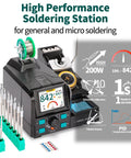 200W Micro Soldering Kit With Pro Grade Precision Iron Station and 11 Tips, High Performance Display