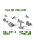 Stainless Hurricane Bolts With Combo Drive Low Profile Truss Head 1/4-20 x 2 scattered on white background