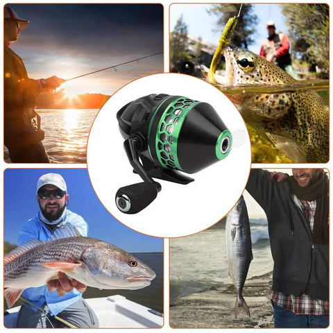 Spincast Fishing Reel With 4.1 To 1 Gear Ratio, Closed Face Design, Durable ABS And Metal Build, Lightweight Yet Tough.