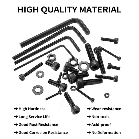 1274 Pcs Metric Screw Set M2 M3 M4 M5 With Hex Socket Head Cap Screws Nuts Washers And Bolts, 12.9 Carbon Steel Beefy Heavy Duty Machine Screw Kit, All In One Metric Bolts And Nuts Set Includes 4 Spanners.