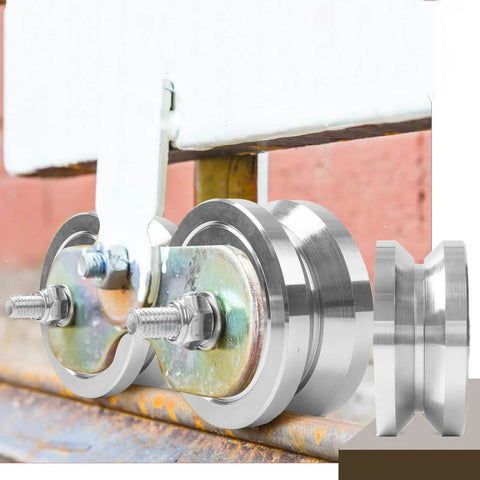 4 Inch V-Groove Gate Wheel Made Of Solid Steel With Dual Sealed Bearings, Heavy Duty Industrial Sliding Wheel for V Track Gates