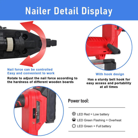 Cordless Brad Nailer And Electric Stapler Combo 2 In 1 Rechargeable Tool With Single Or Continuous Triggers For Fast Home Repair And Ceiling Mounting No Strings Attached So You Can Knock Out Projects Worry Free