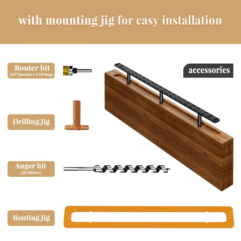 Heavy Duty Floating Shelf Brackets Set Features Hella Strong Hidden Wall Mount Hardware With Easy Peasy Drill Jig And All The Right Tools For A No Sweat Wood Board Install