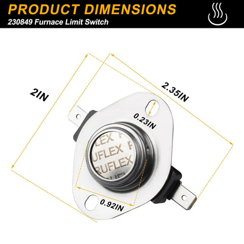 Dimensions of Furnace Limit Switch L175-30F Direct Replacement for RV Heaters