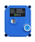 Motorized Three Quarters Inch Ball Valve Full Port NSF Certified 304 Stainless Steel with manual function, blue housing