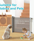 Retractable Baby Gate For Stairs And Doorways With Upgraded Double Lock 34 Inch Tall Extends Up To 72 Inch Wide Mesh Pet Gate For House