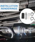 Beefed Up External Inline Fuel Pump Kit With High Flow 255 LPH Performance installed in a 12V vehicle showing components.