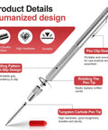 Kick Your DIY Projects Up A Notch With This Heavy Duty Tungsten Carbide Scriber Set Featuring Six Engraving Pens Extra Tips And Steel Ruler For Dead Accurate Marking On Glass Metal Wood Leather. Image of a tungsten carbide scriber pen highlighting its sturdy design and anti-slip grip.