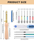 Dope Punch Needle Kit With Adjustable Wooden Handle, Three Needle Sizes, Includes Storage Box, Threaders, Scissors