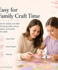 Mother and daughter using Pink Acrylic Scissors 6.3 Inch Craft Shears With Ultra Sharp Stainless Steel Blades for home crafts