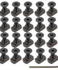 Rock Solid M4 Mlok T Nuts And Screws Bulk Pack Including Twenty Four Heat Treated Steel Fasteners And Allen Key for install.