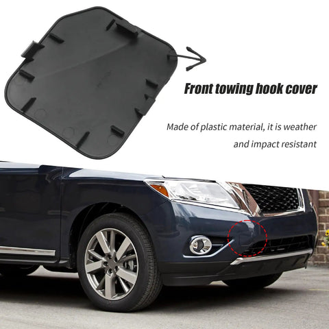 Front Tow Hook Cover Replacement For Pathfinder 2013 2014 2015 2016, Durable Plastic Weather Resistant Shield, Direct Replacement Part 622A0-3KA0A