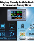 Digital Battery Monitor And Multimeter For RVs And Solar Setups Reads 8 To 100V And 0.05 To 100A 2.4 Inch Color LCD Display Meter