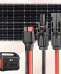 10AWG Solar Panel Cable Connector Kit Beefy Copper Wire 1.6 Ft Extension Compatible With Solar Connector Anderson Connector For RV And Portable Solar Generators Like Yeti And Renogy with visible connectors, wires, and portable generator.